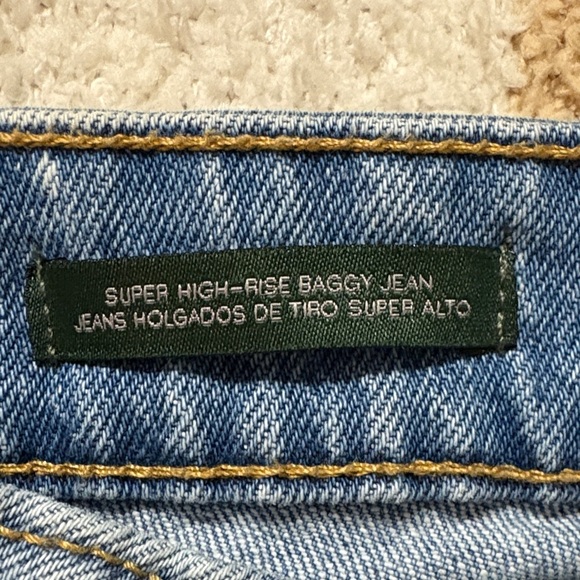 Wild Fable Distressed Light Blue Super High Rise Baggy Jeans - Picture 2 of 12